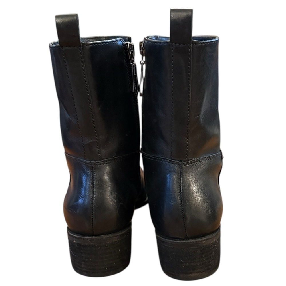 Botkier Ramona Black Leather Ankle Boot Side Zip Low Block Heel Brazil-Made 7.5 - Picture 8 of 16
